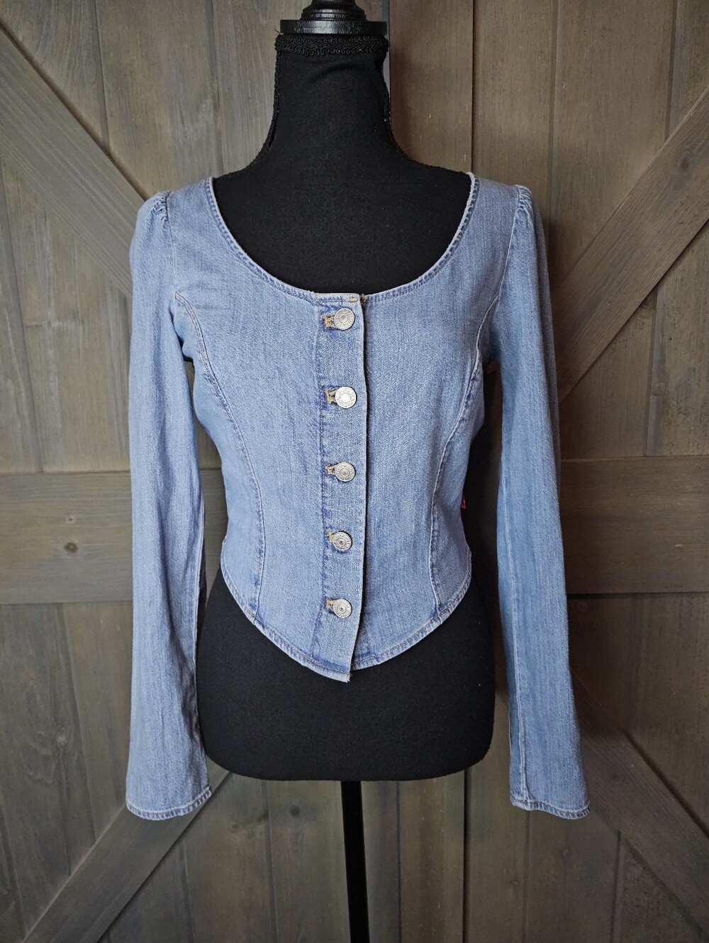 Nwt Levi's Women's Denim Jean Button Down Long Sleeve Top sz XS
